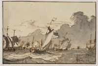 Q+ 083
<br/>
Zeegezicht met zeilschepen
<br/>
<em>Bakhuizen, Ludolf (1630-1708)</em>